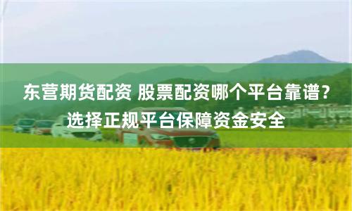 东营期货配资 股票配资哪个平台靠谱？选择正规平台保障资金安全