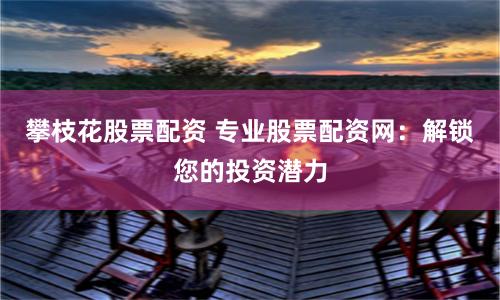 攀枝花股票配资 专业股票配资网：解锁您的投资潜力